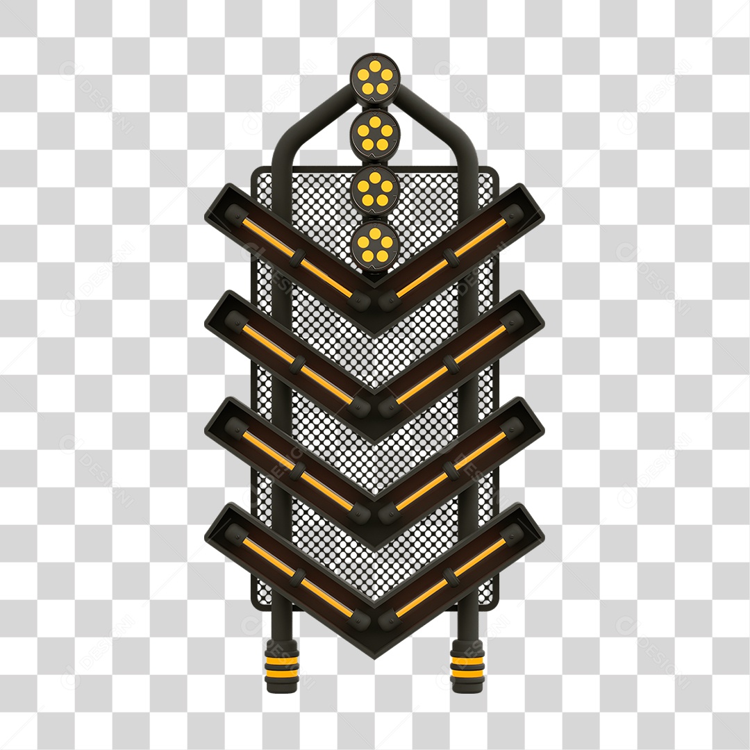 Placa Seta com Neon PNG Transparente