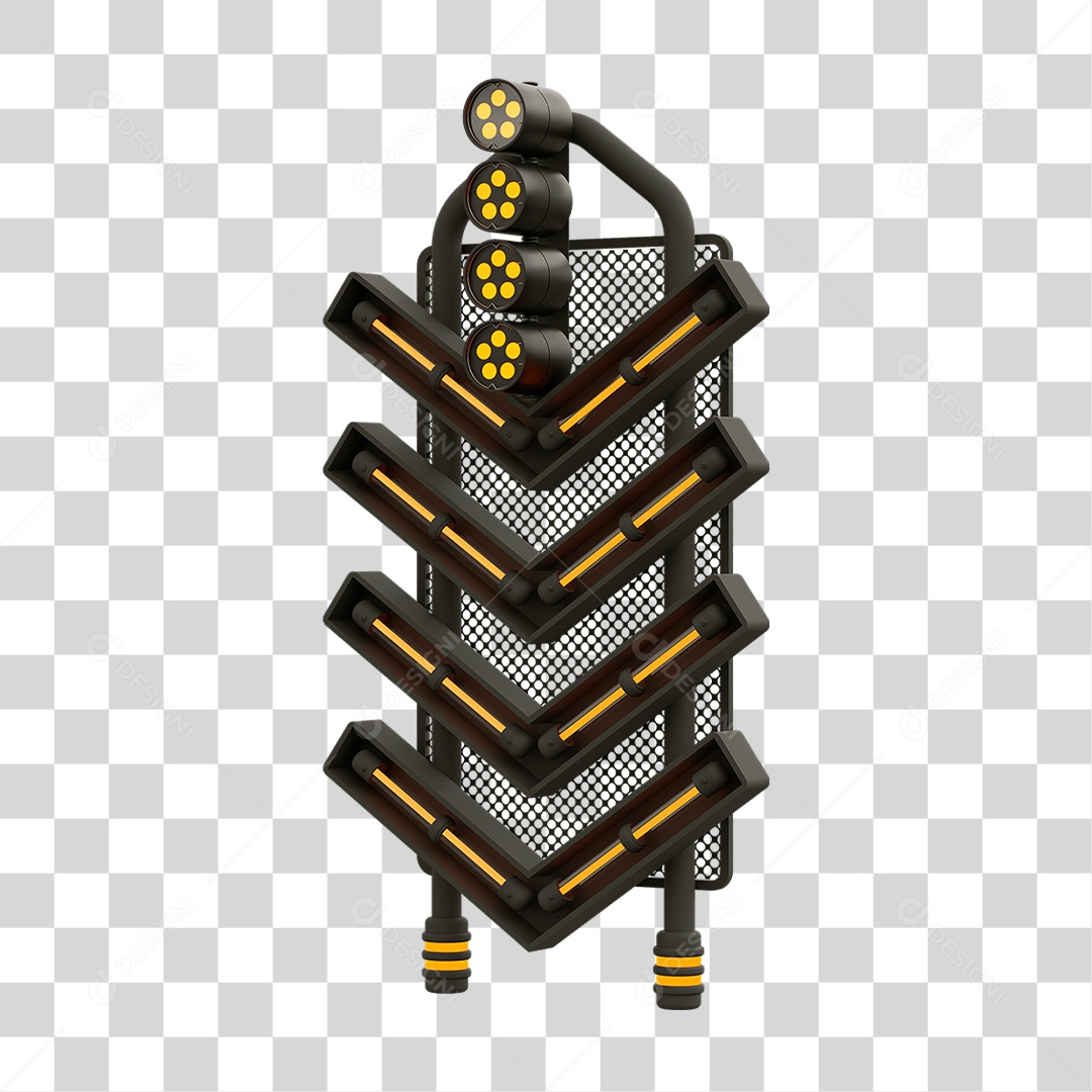 Placa Seta com Neon PNG Transparente