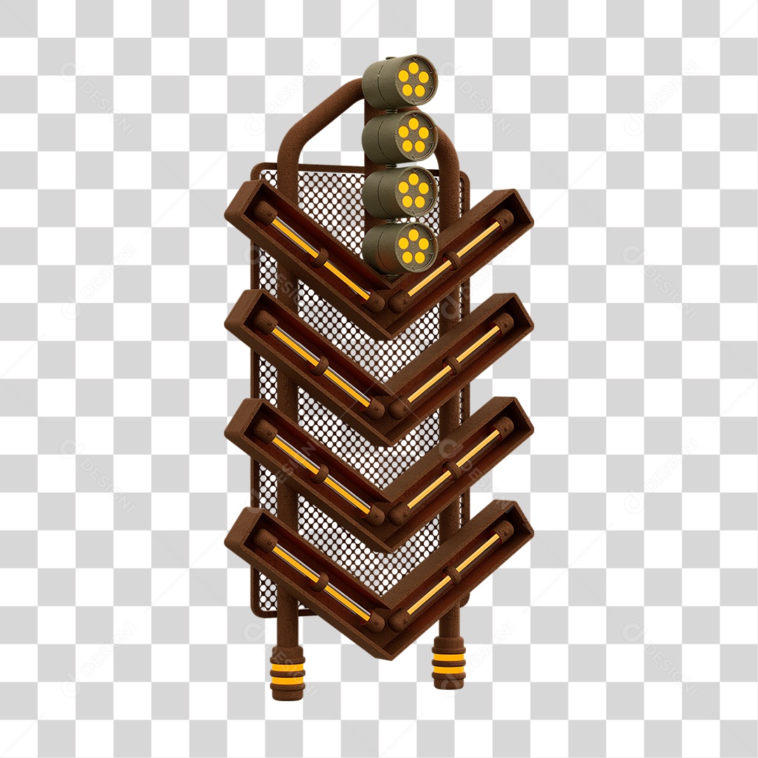 Placa Seta com Neon PNG Transparente