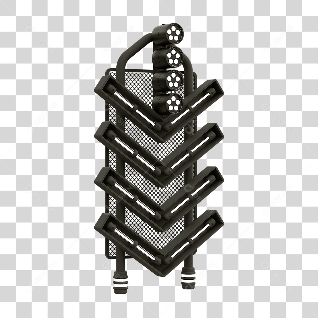 Placa Seta com Neon PNG Transparente