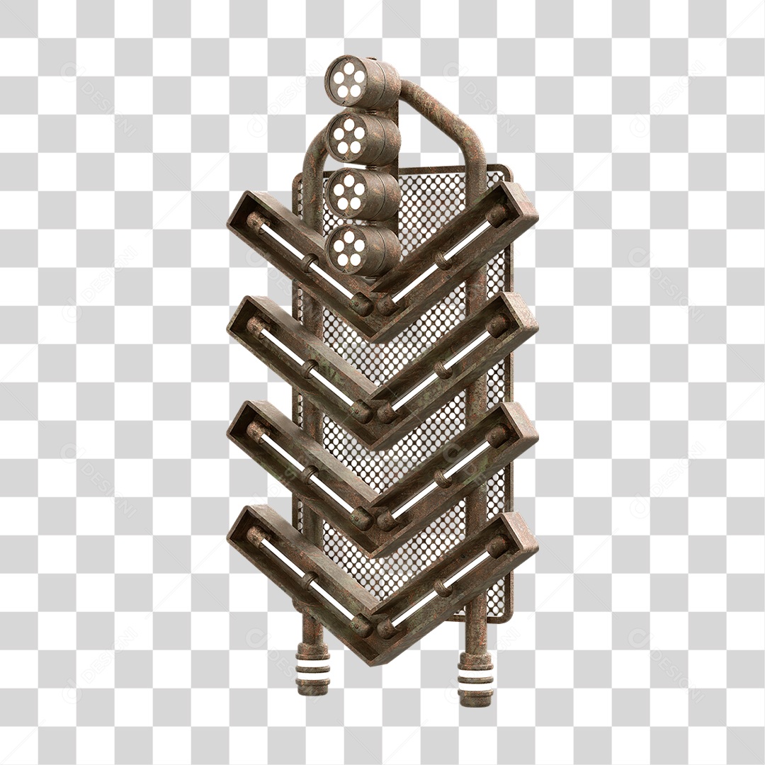 Placa Seta com Neon PNG Transparente