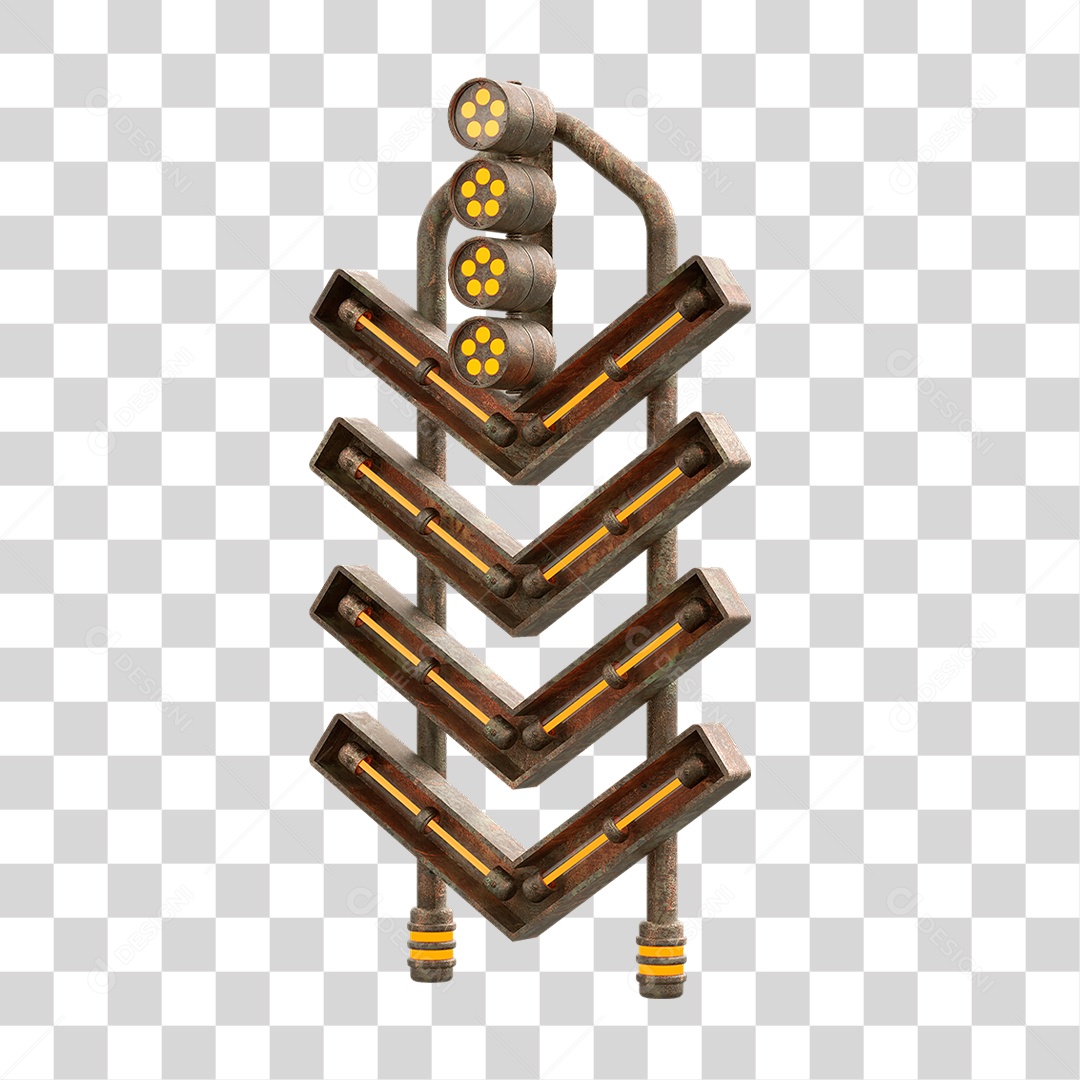 Placa Seta com Neon PNG Transparente