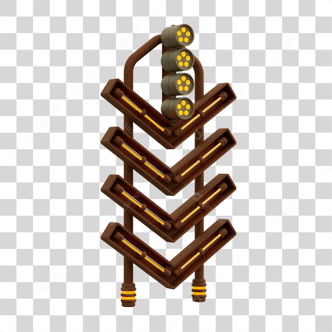 Placa Seta com Neon PNG Transparente