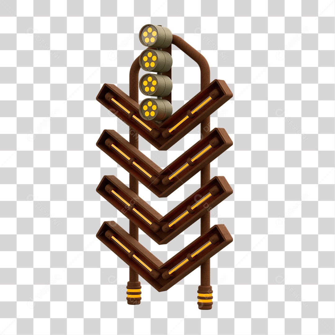 Placa Seta com Neon PNG Transparente