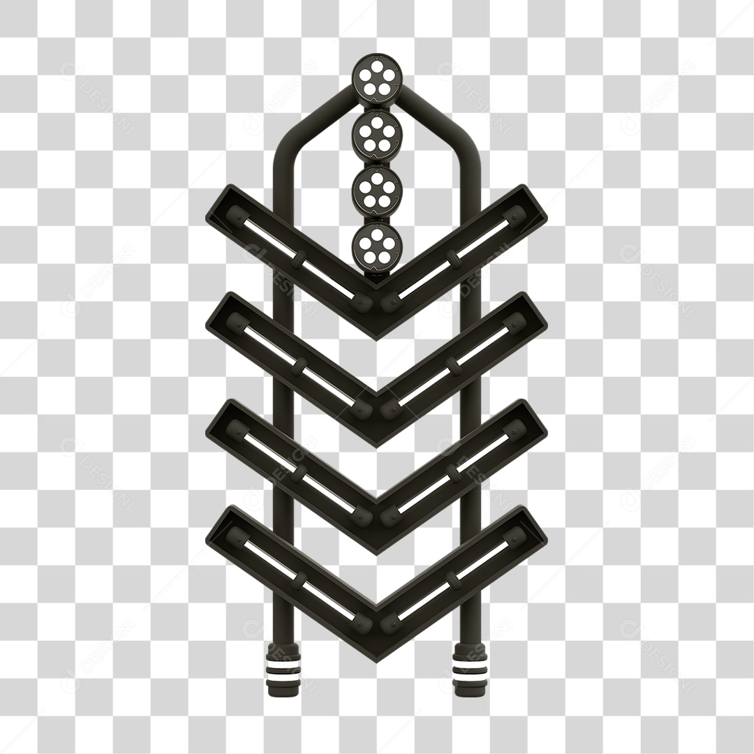 Placa Seta com Neon PNG Transparente