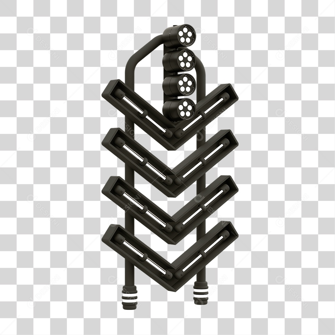 Placa Seta com Neon PNG Transparente