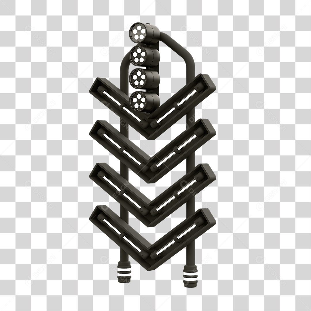 Placa Seta com Neon PNG Transparente