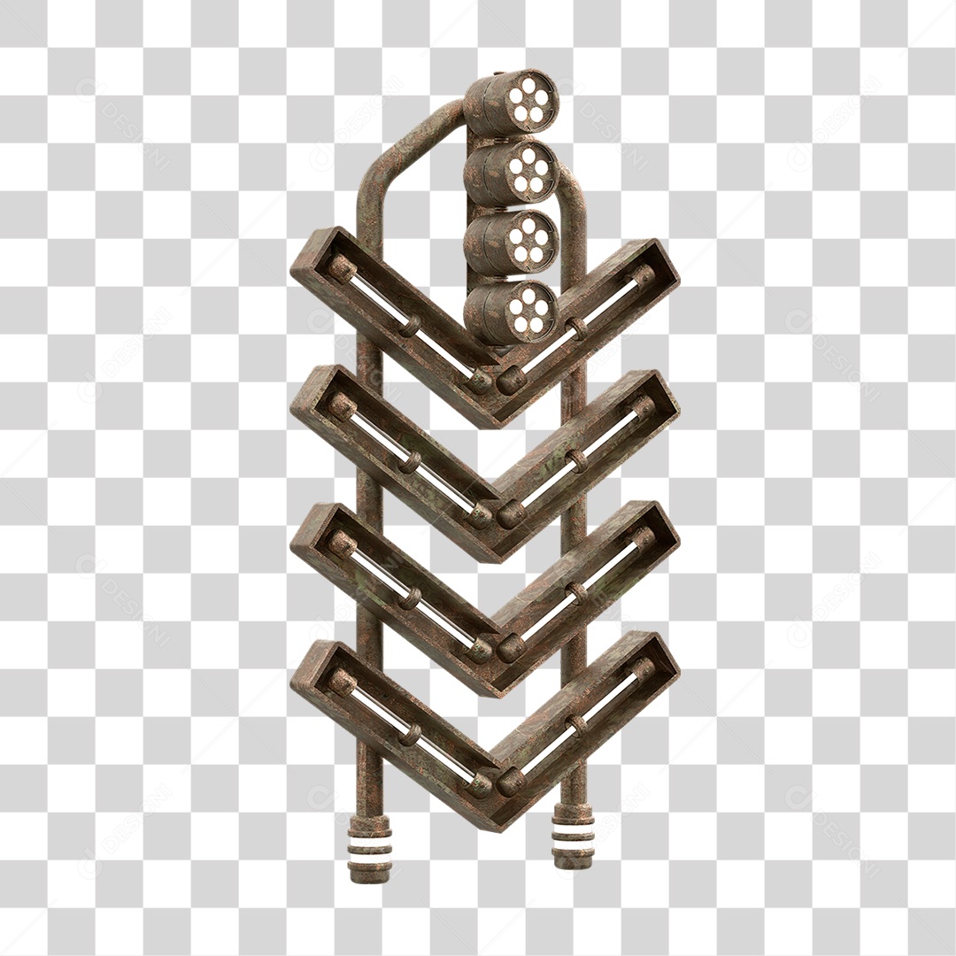 Placa Seta com Neon PNG Transparente