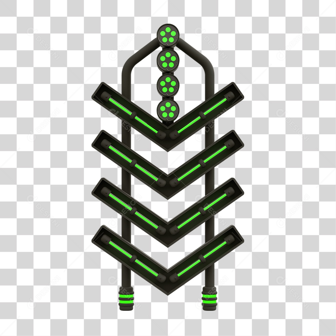 Placa Seta com Neon PNG Transparente