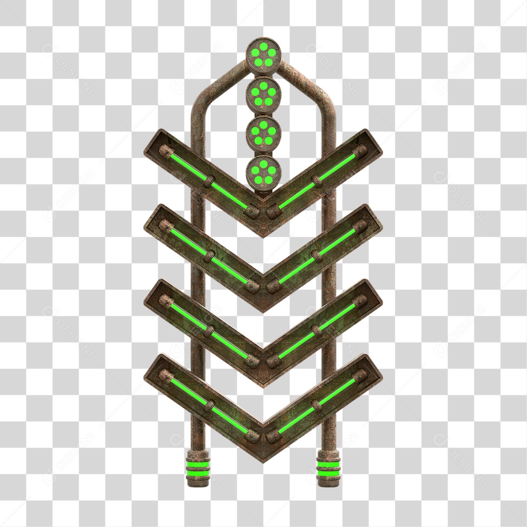 Placa Seta com Neon PNG Transparente