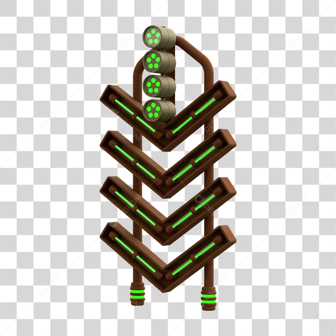 Placa Seta com Neon PNG Transparente