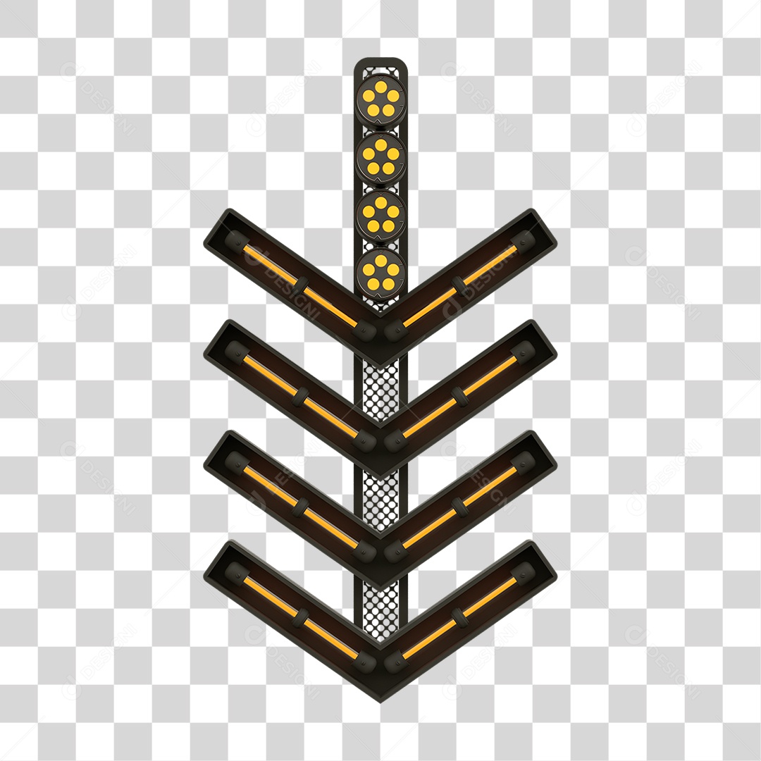 Placa Seta com Neon PNG Transparente