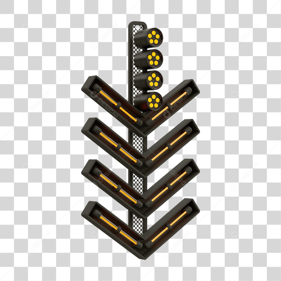 Placa Seta com Neon PNG Transparente