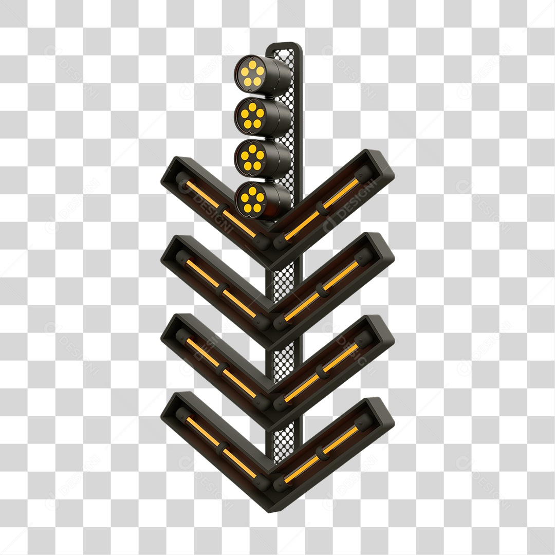 Placa Seta com Neon PNG Transparente