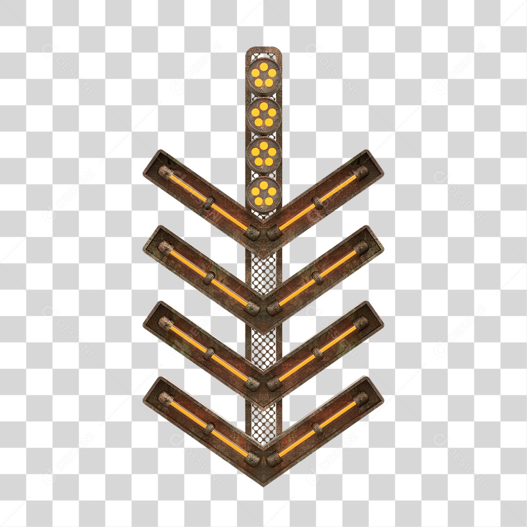 Placa Seta com Neon PNG Transparente