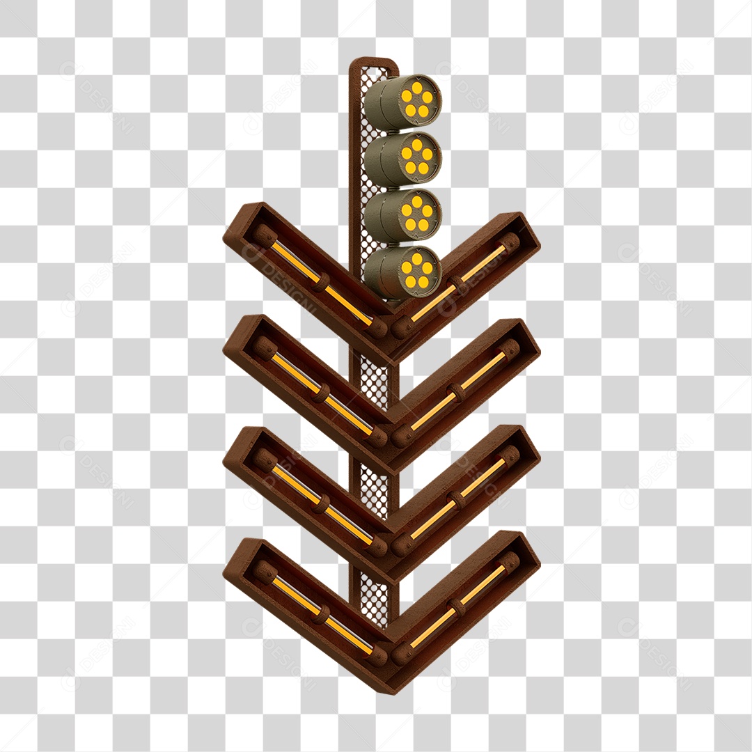 Placa Seta com Neon PNG Transparente