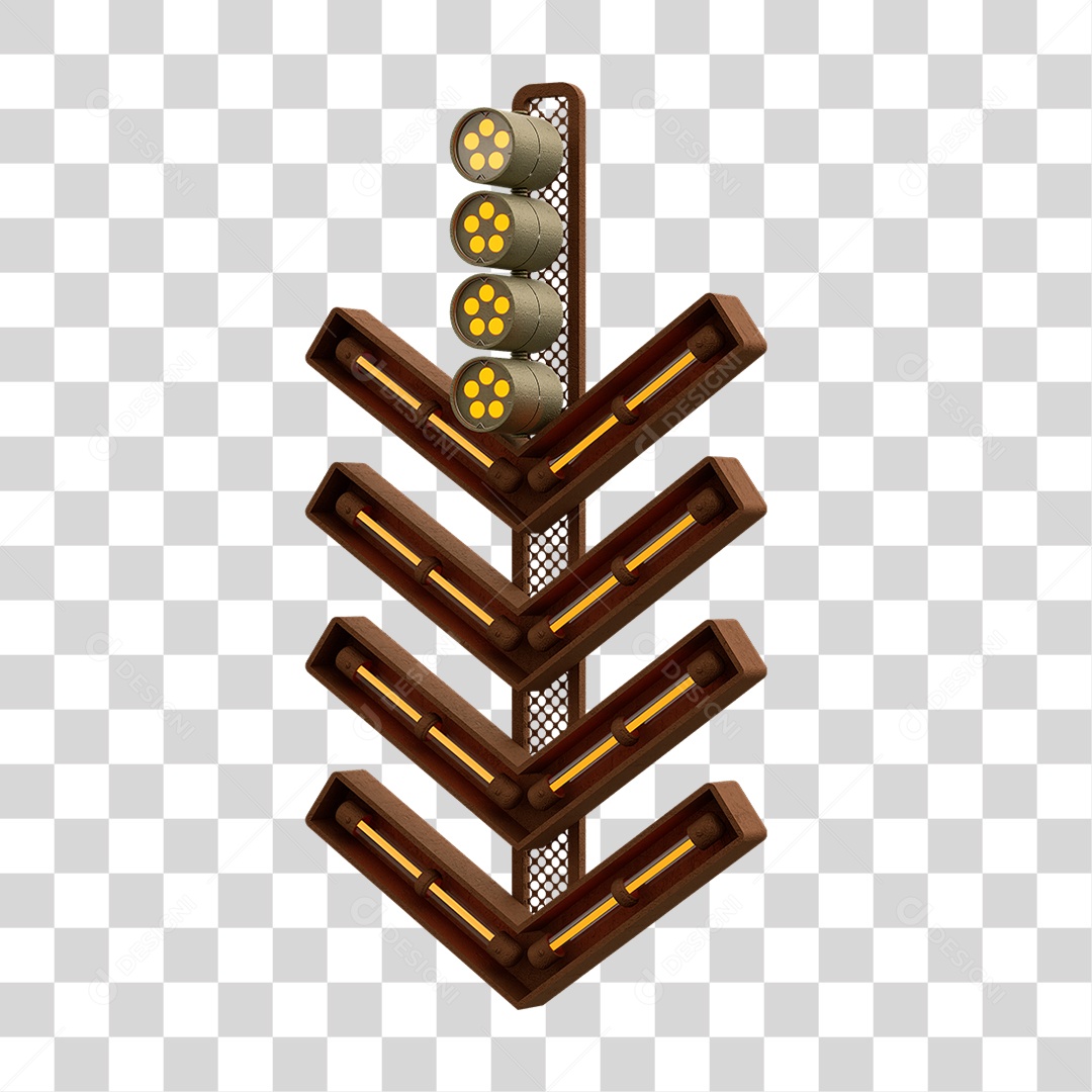 Placa Seta com Neon PNG Transparente