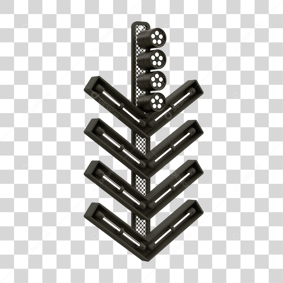 Placa Seta com Neon PNG Transparente