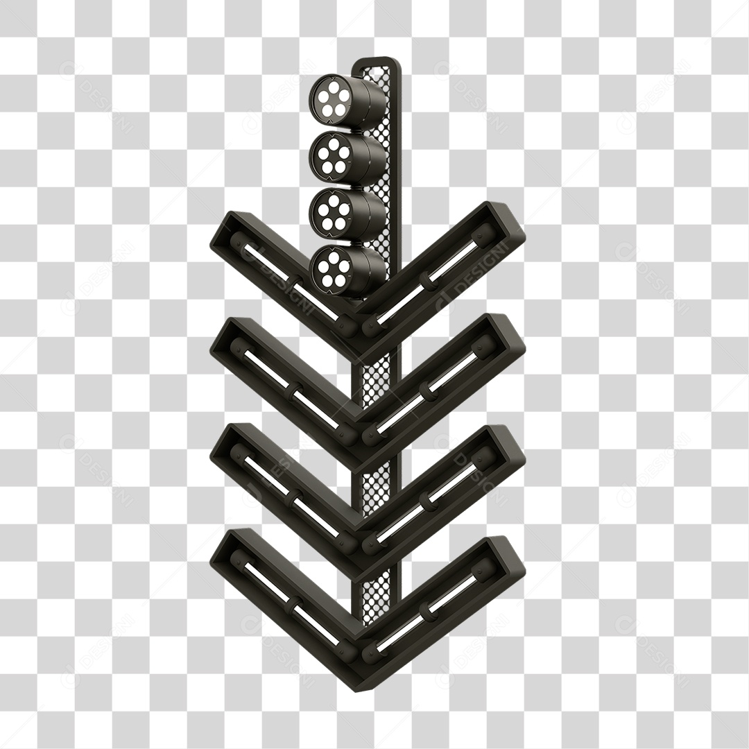 Placa Seta com Neon PNG Transparente