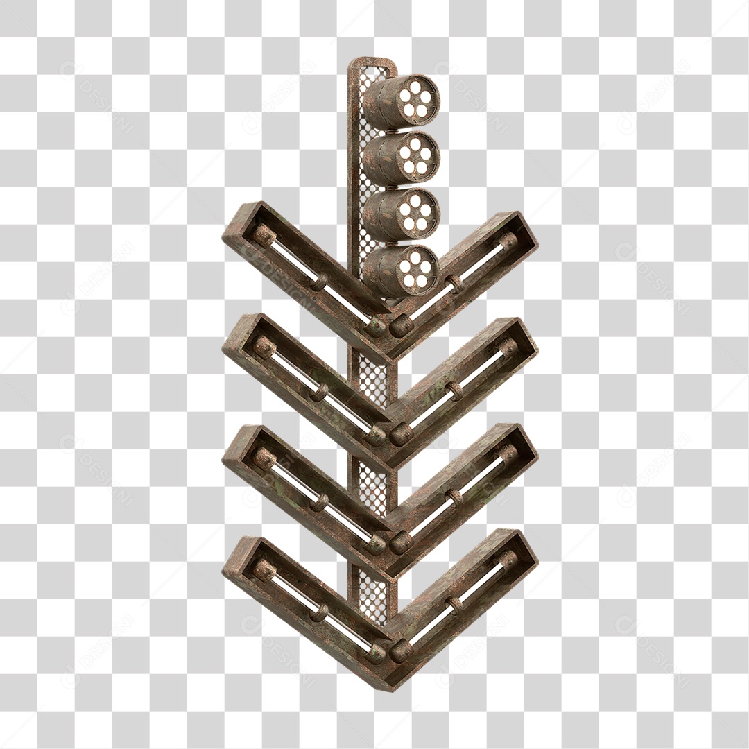 Placa Seta com Neon PNG Transparente