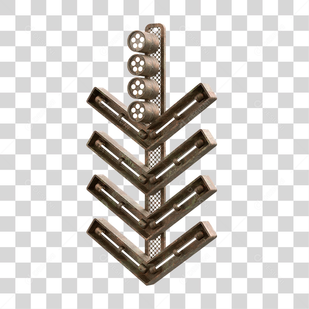 Placa Seta com Neon PNG Transparente