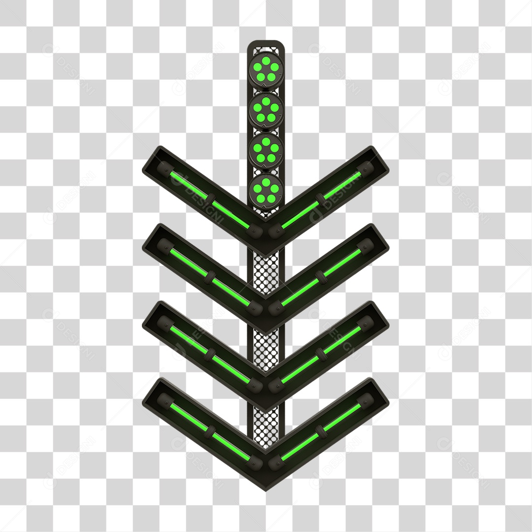 Placa Seta com Neon PNG Transparente