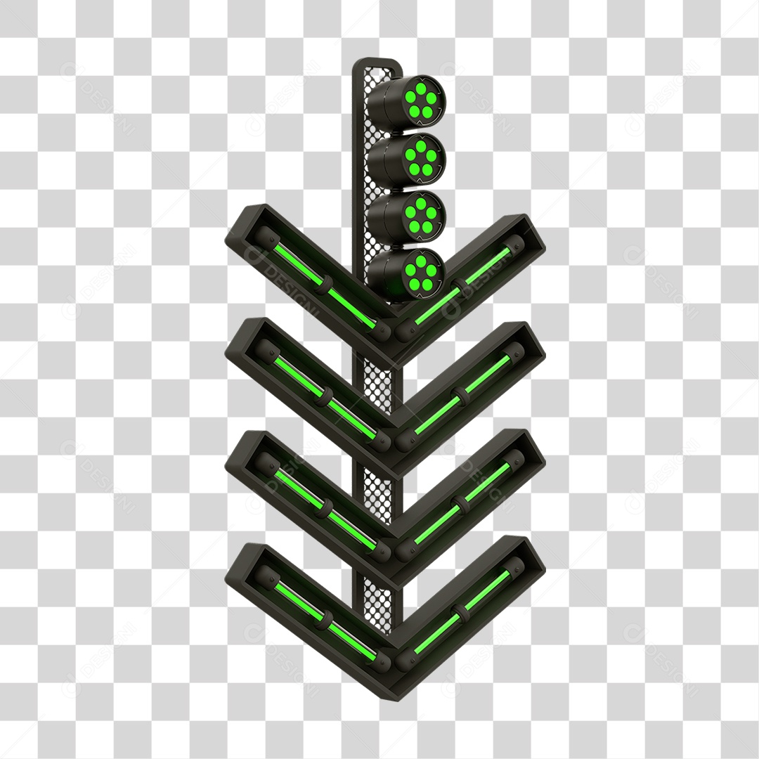 Placa Seta com Neon PNG Transparente