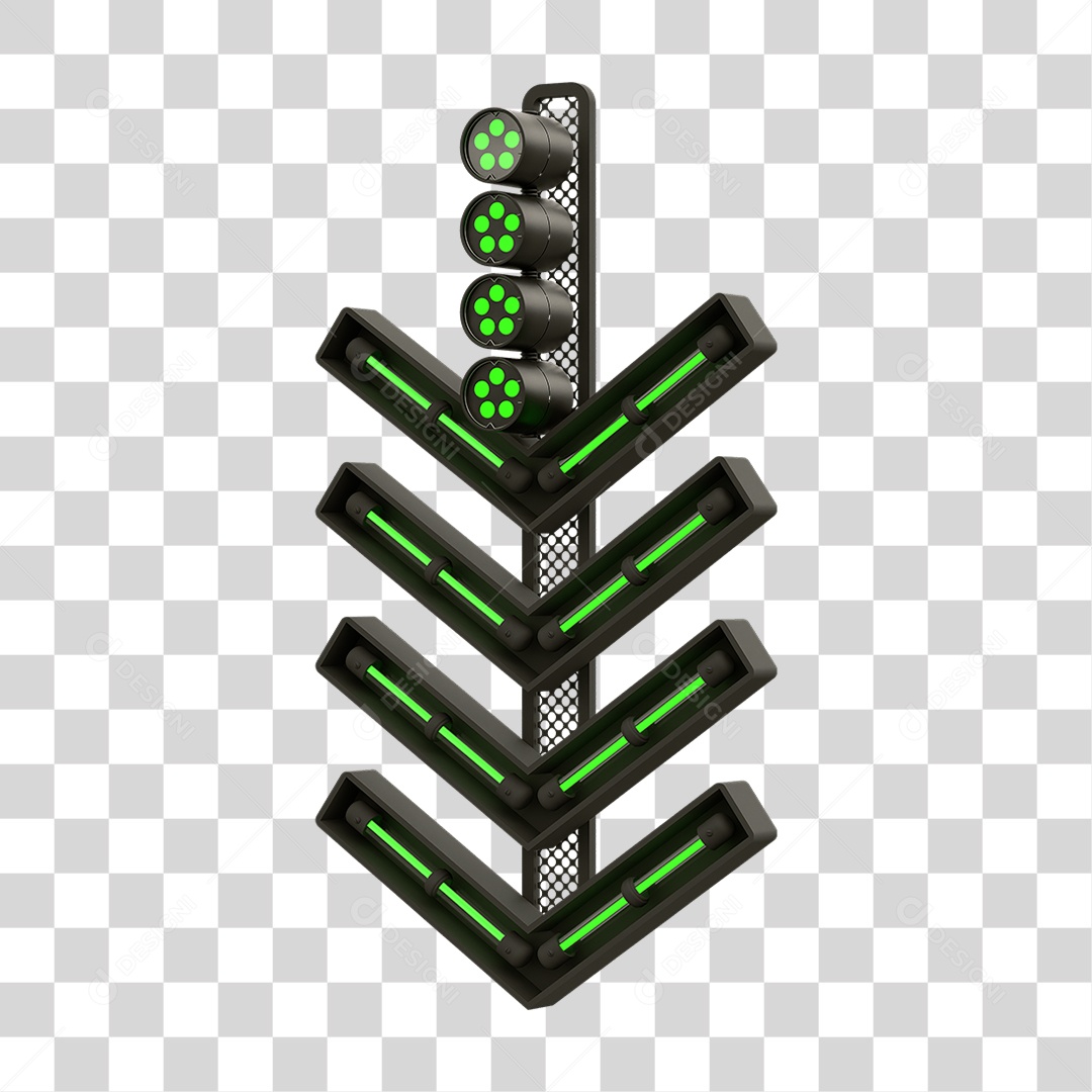 Placa Seta com Neon PNG Transparente