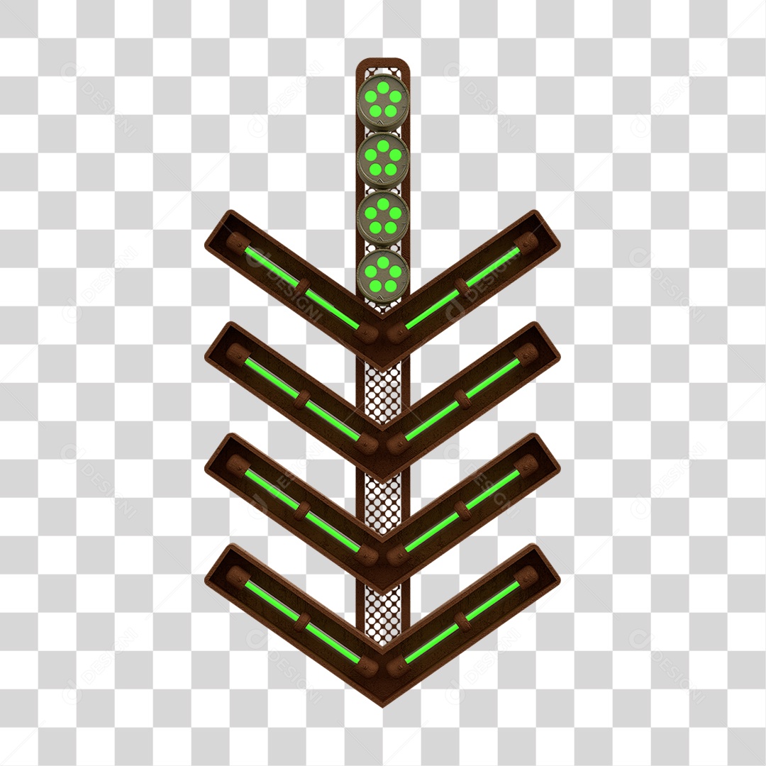 Placa Seta com Neon PNG Transparente