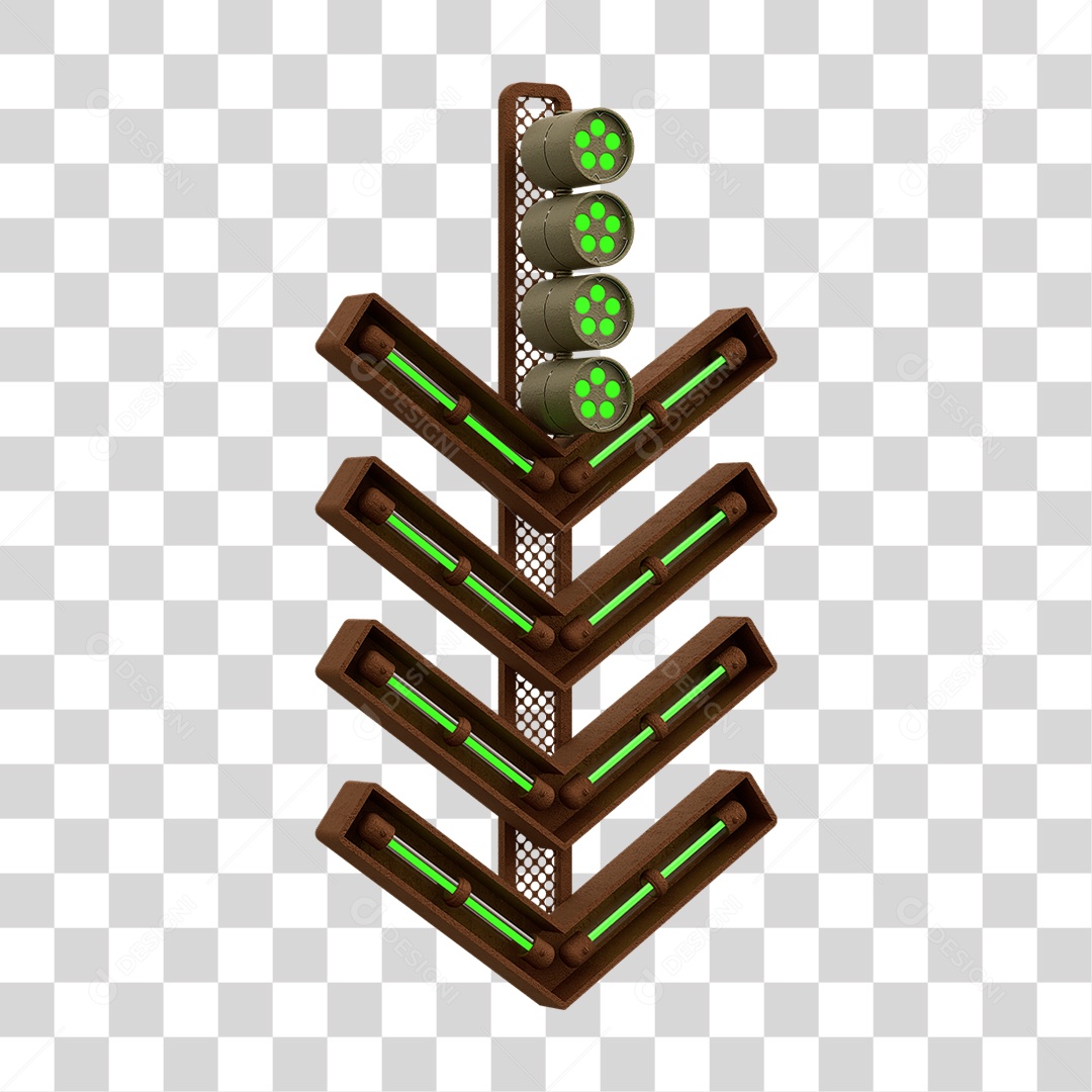 Placa Seta com Neon PNG Transparente