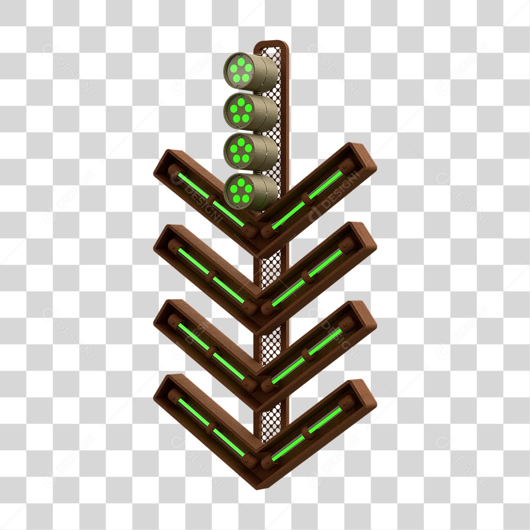 Placa Seta com Neon PNG Transparente