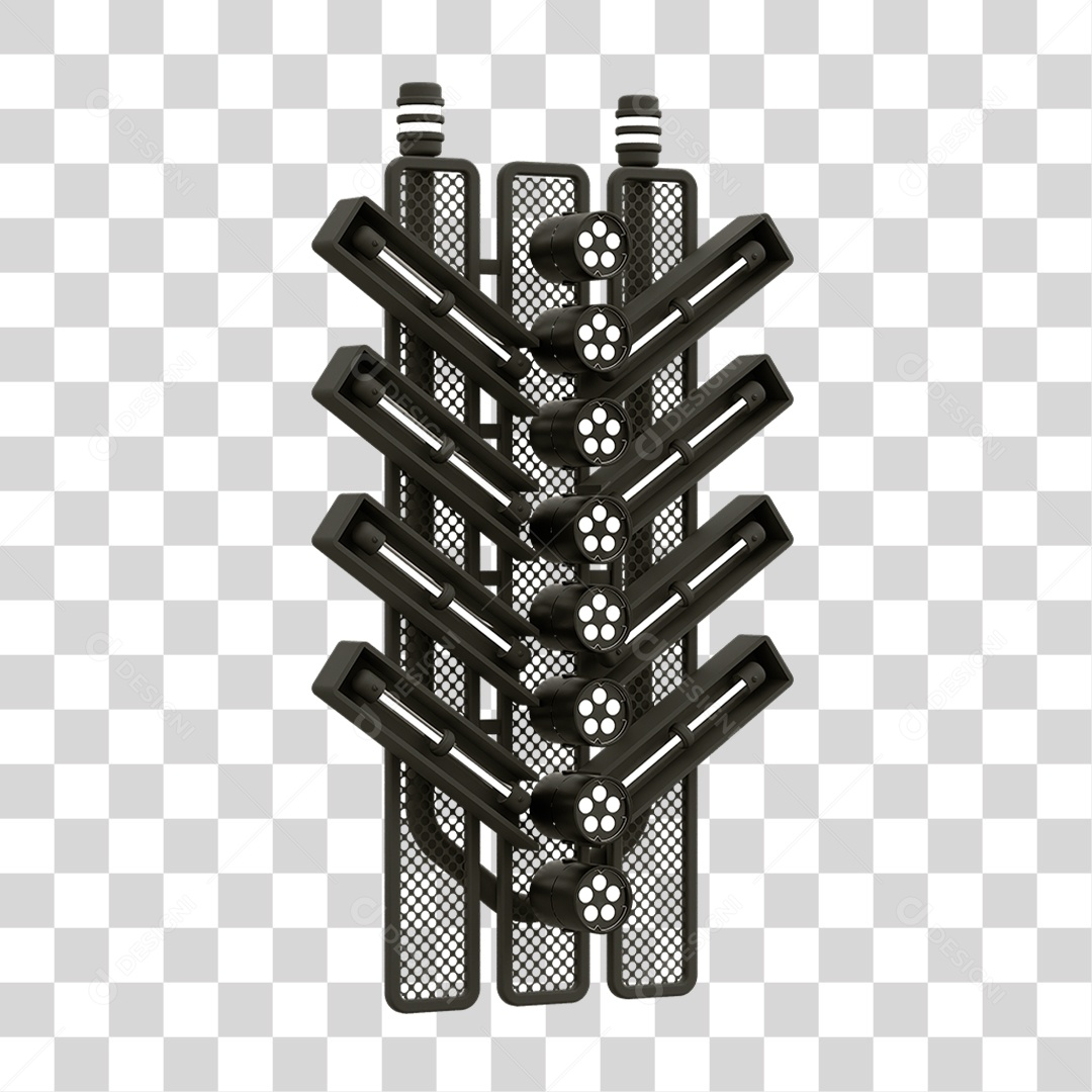 Placa Seta com Neon PNG Transparente