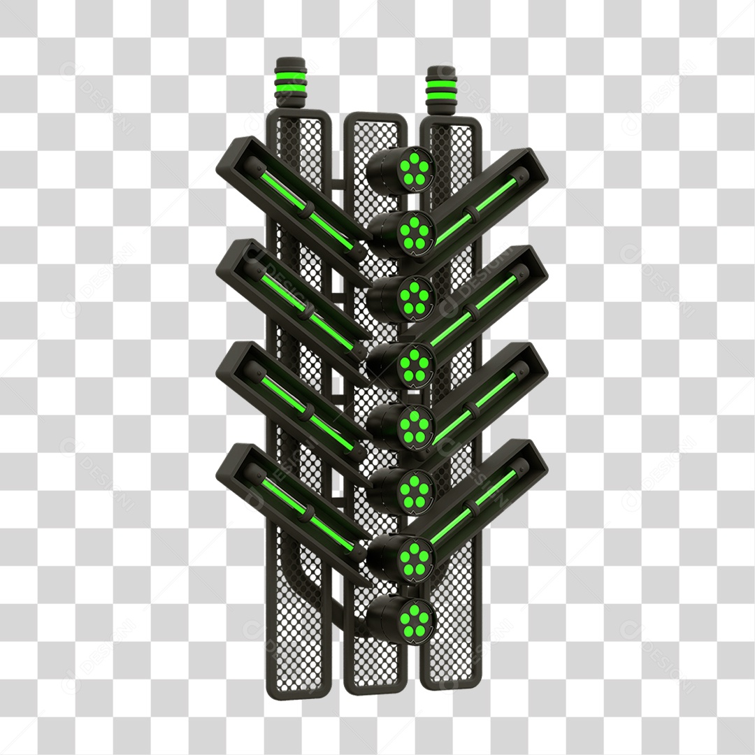 Placa Seta com Neon PNG Transparente