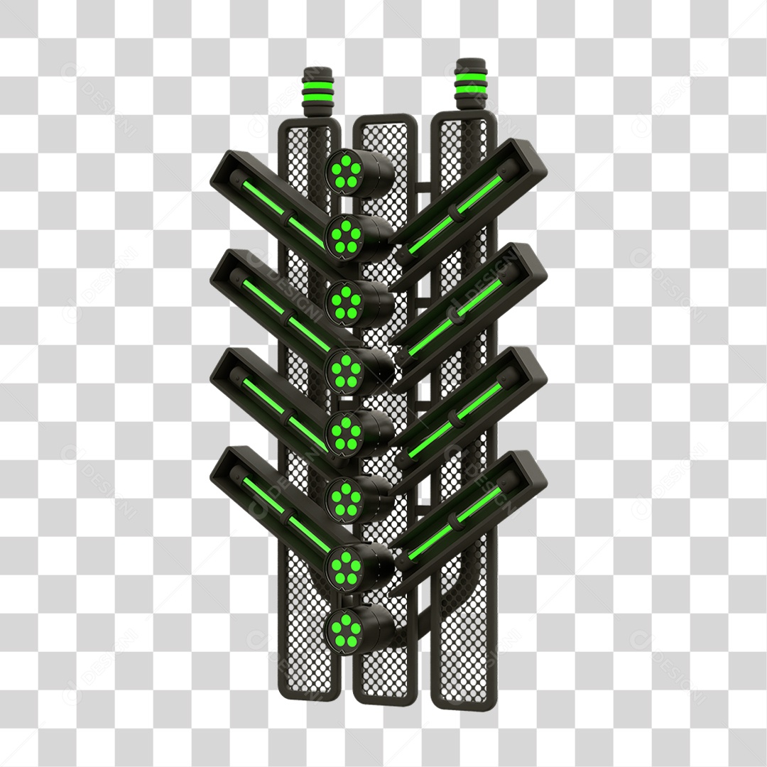 Placa Seta com Neon PNG Transparente