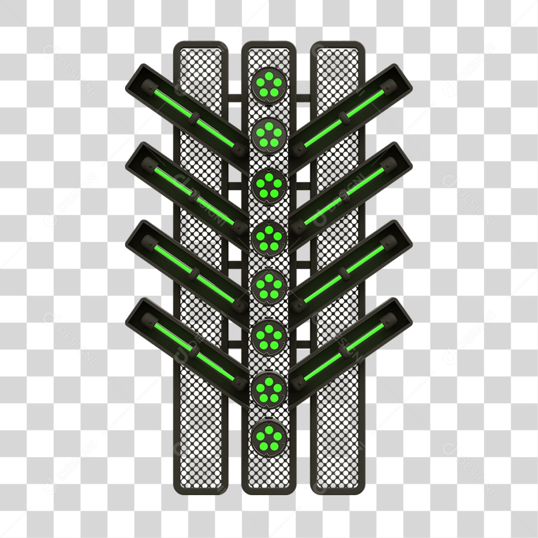 Placa Seta com Neon PNG Transparente