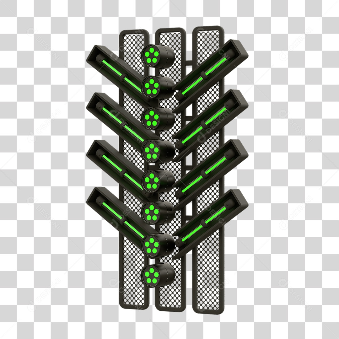 Placa Seta com Neon PNG Transparente