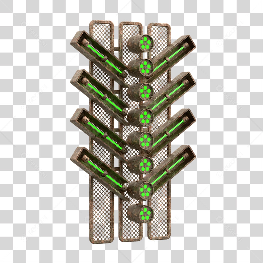 Placa Seta com Neon PNG Transparente