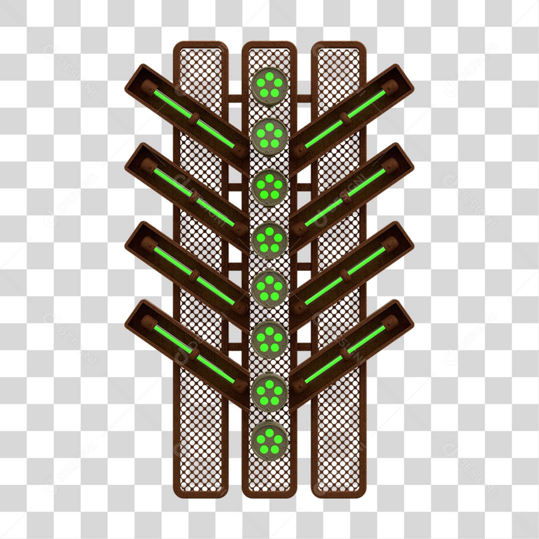 Placa Seta com Neon PNG Transparente