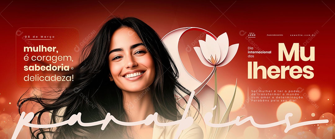 Banner Dia da Mulher 8 de Março Social Media PSD Editável