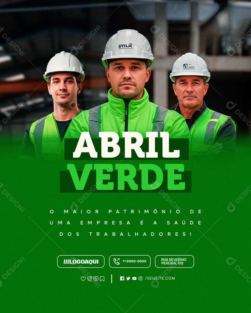 Abril Verde O Maior Patrimônio de Uma Empresa é a Saúde Social Media PSD Editável