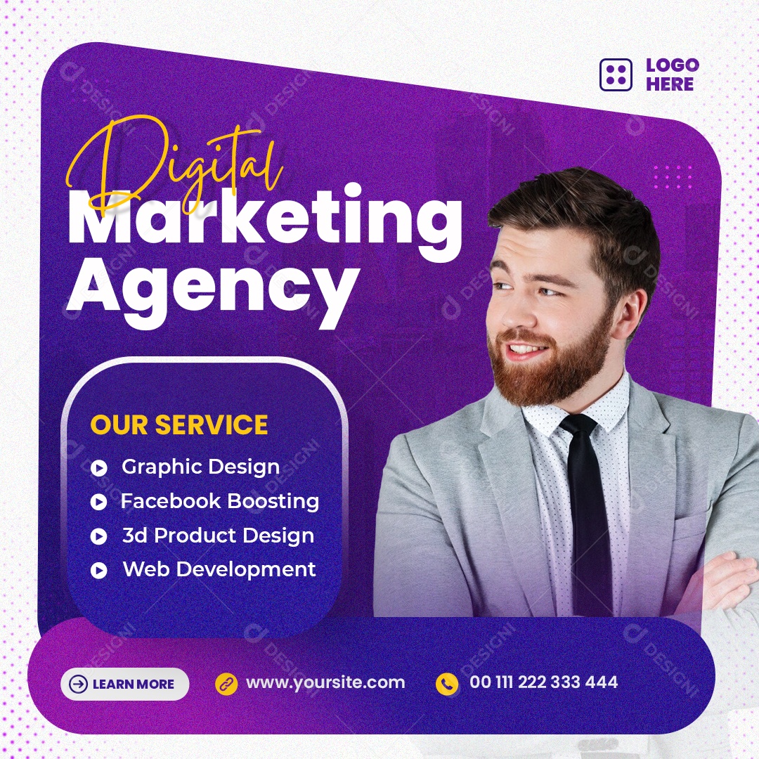 Agência de Marketing Digital Social Media PSD Editável