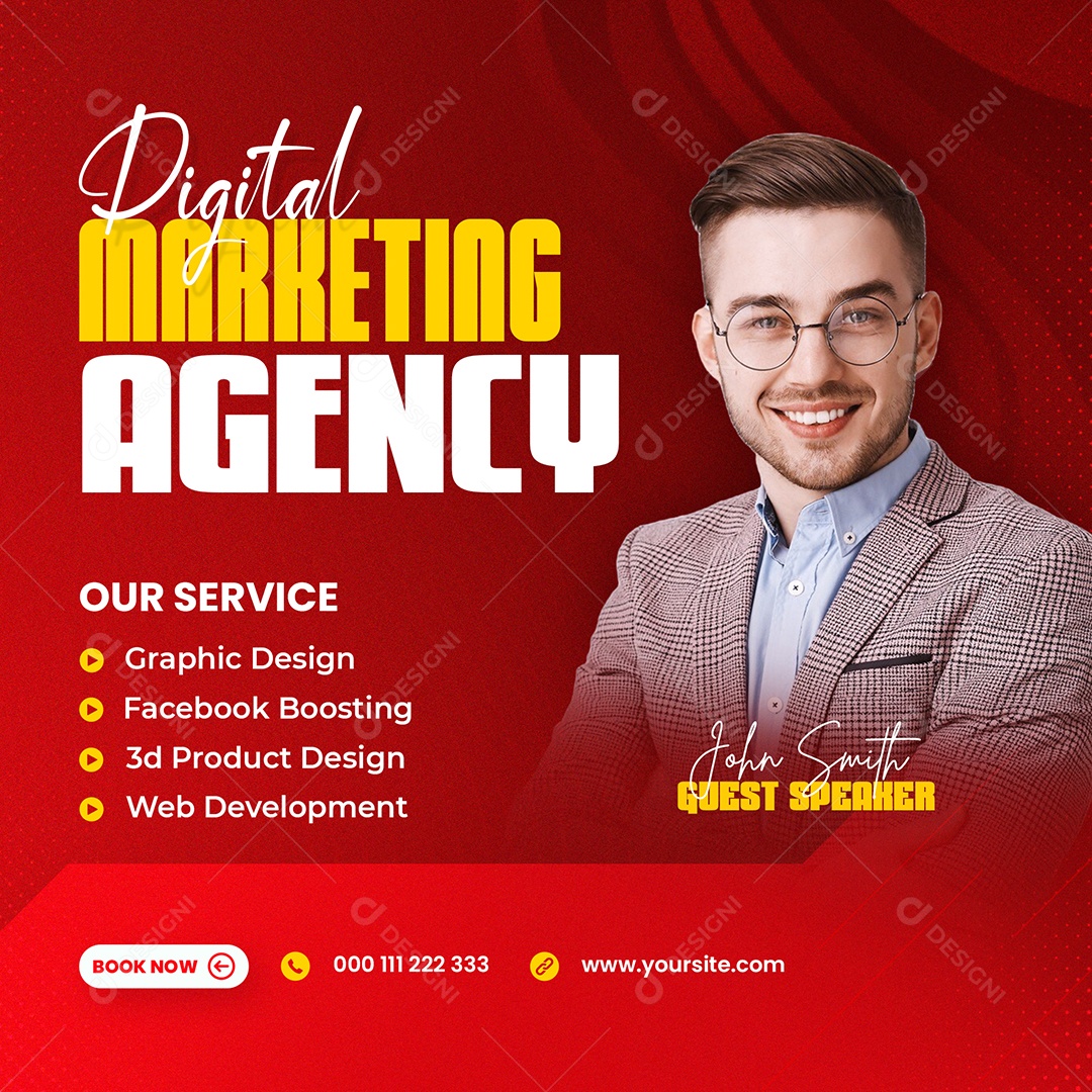 Agência de Marketing Digital Social Media PSD Editável