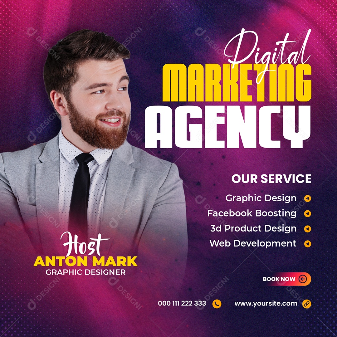 Agência de Marketing Digital Social Media PSD Editável