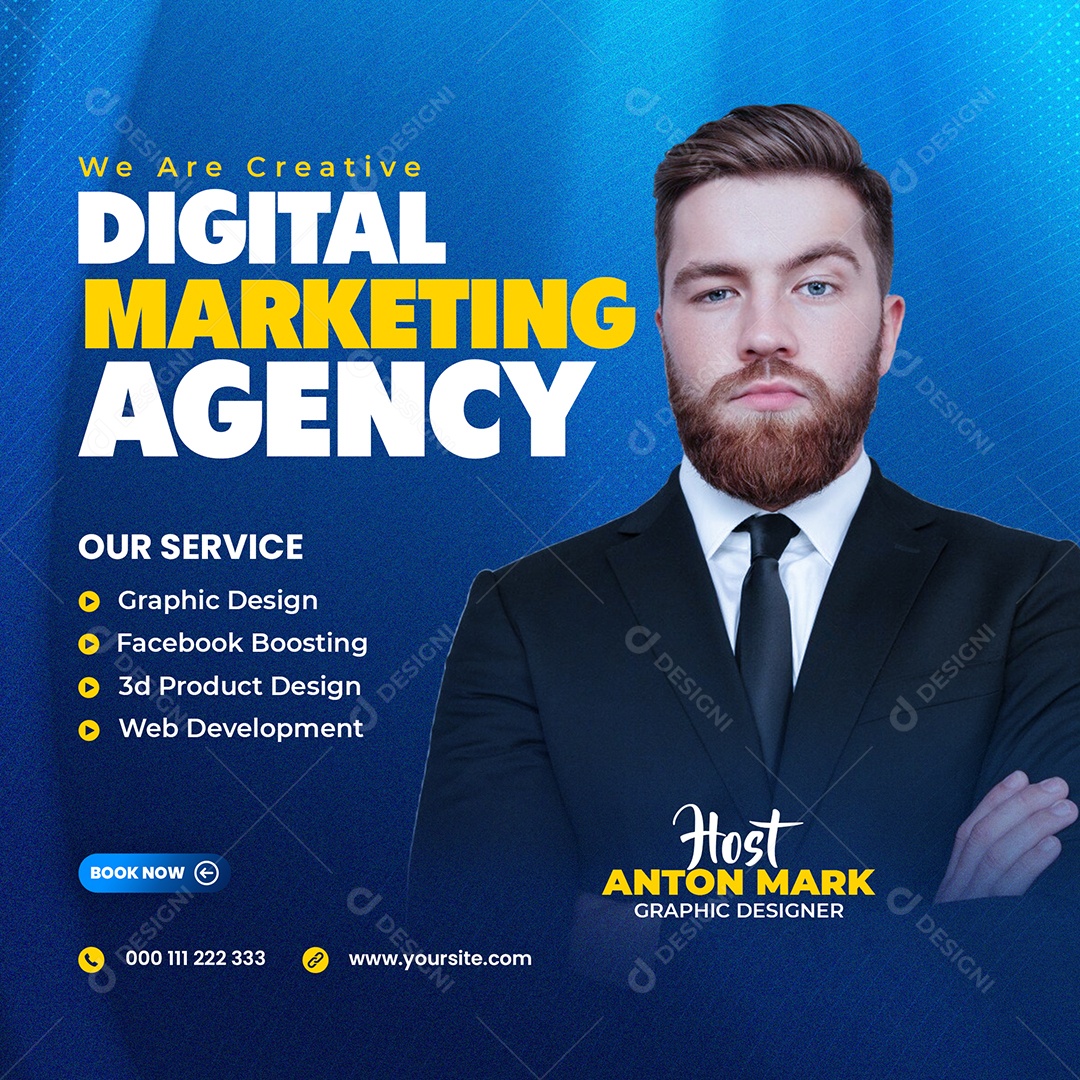 Agência de Marketing Digital Social Media PSD Editável