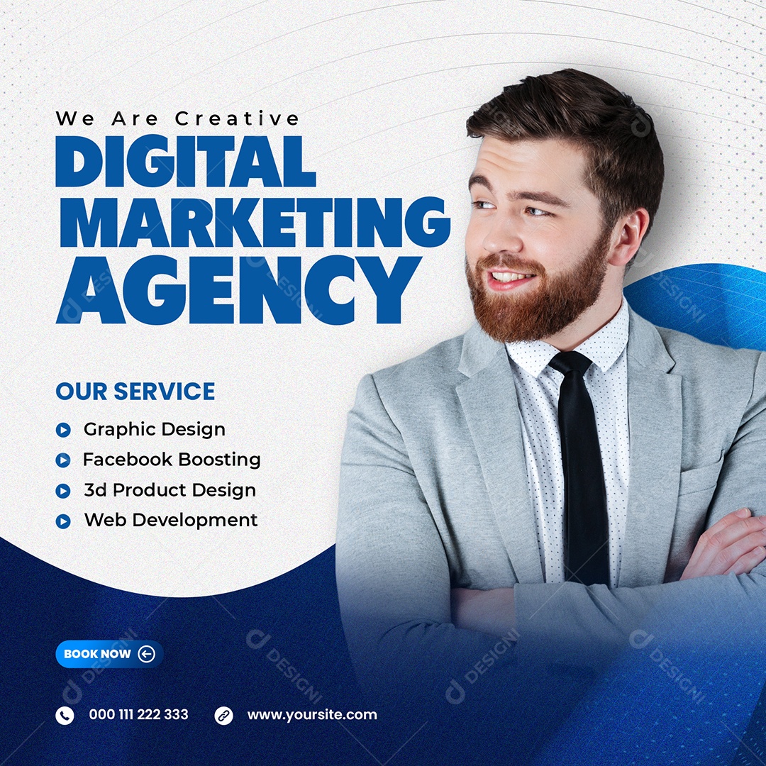 Agência de Marketing Digital Social Media PSD Editável