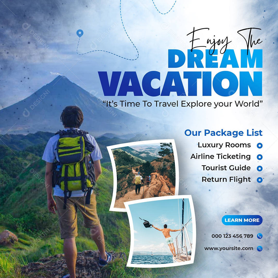 Férias dos Sonhos Social Media PSD Editável