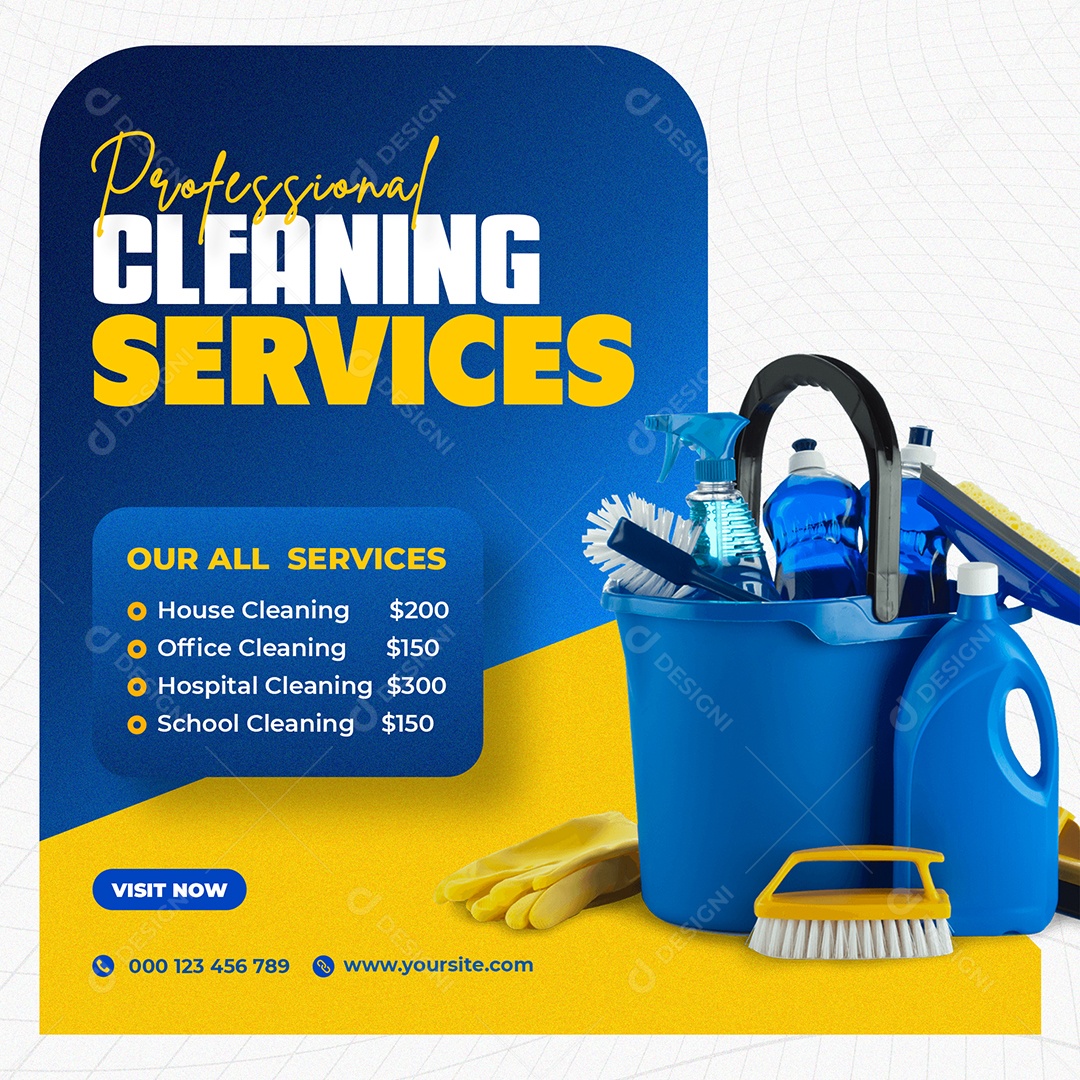 Serviços de Limpeza Social Media PSD Editável