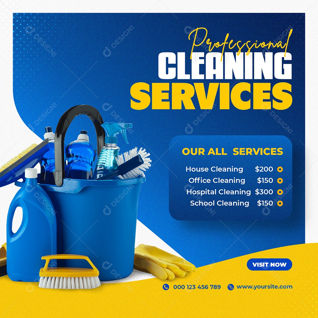 Serviços de Limpeza Social Media PSD Editável