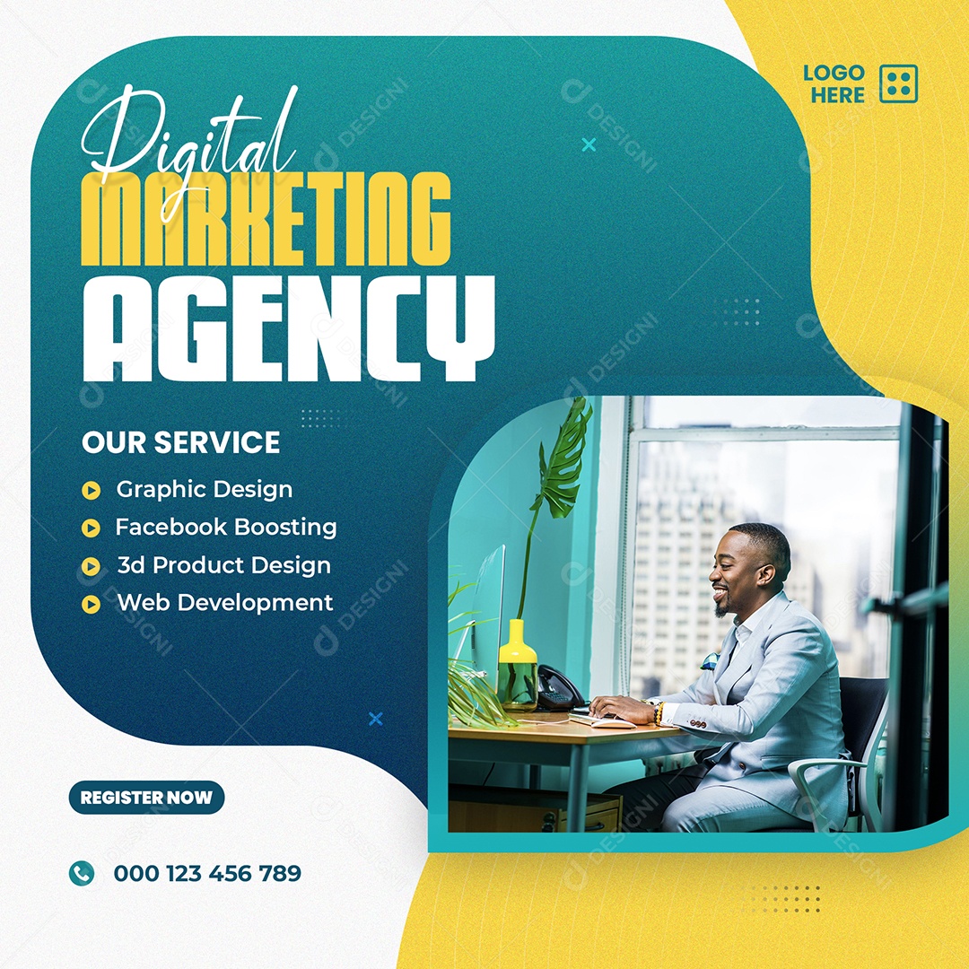 Agência de Marketing Digital Social Media PSD Editável