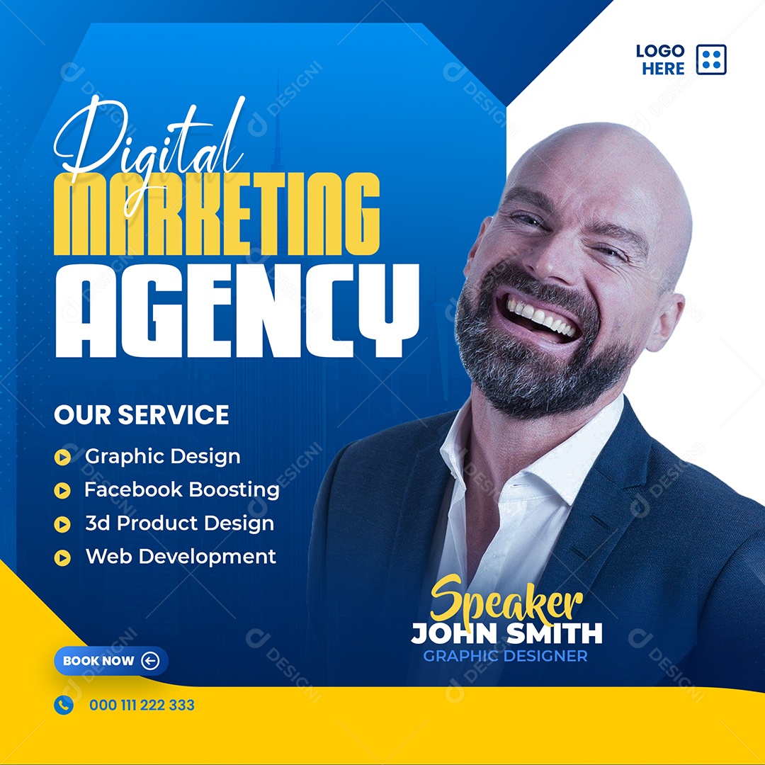 Agência de Marketing Digital  Social Media PSD Editável